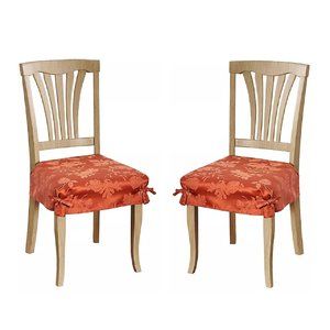 brand new Set of 2 Autumn Medley Dining Chair Seat Covers in Spice Color